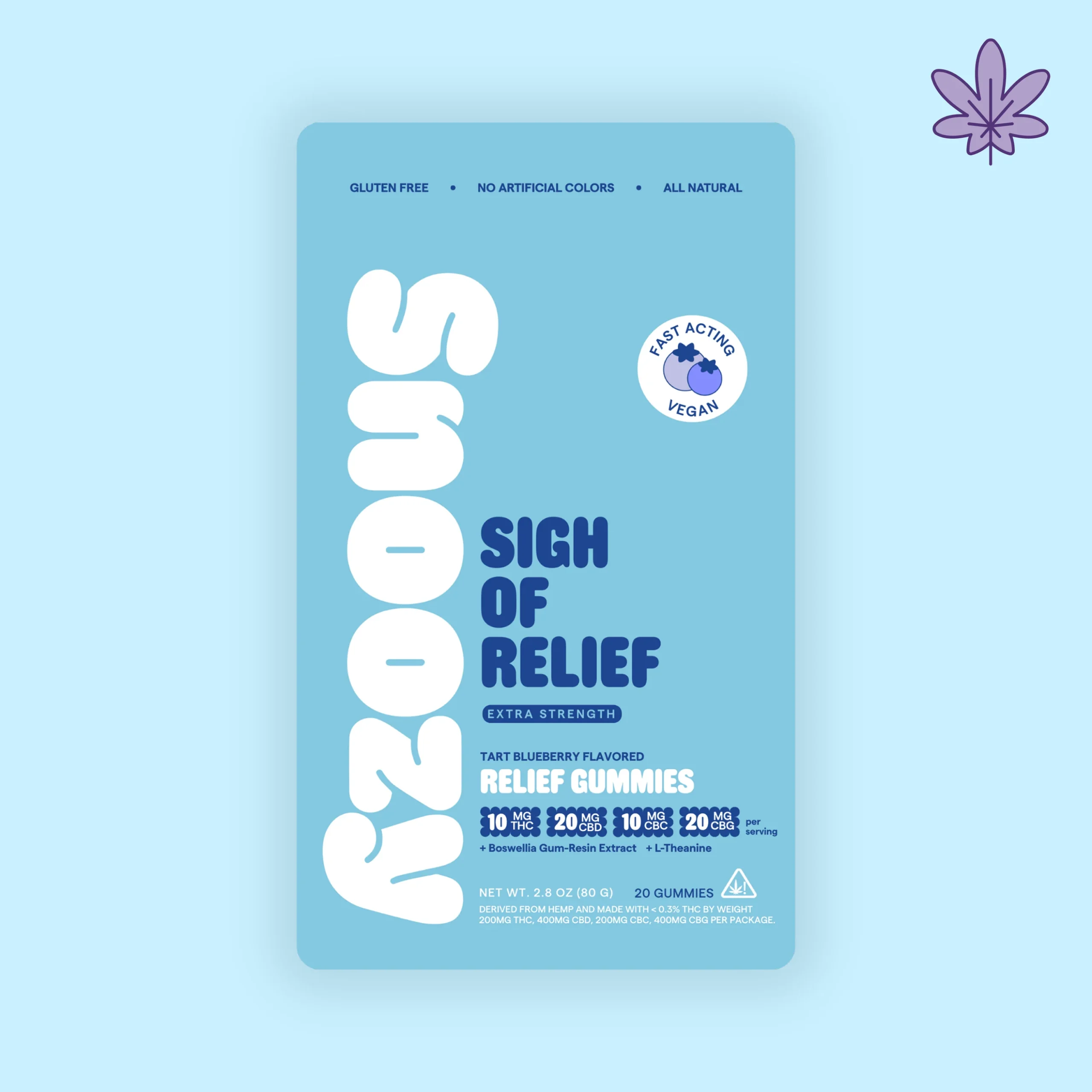 Snoozy Gummies Relief THC Extra - Taut Blueberry