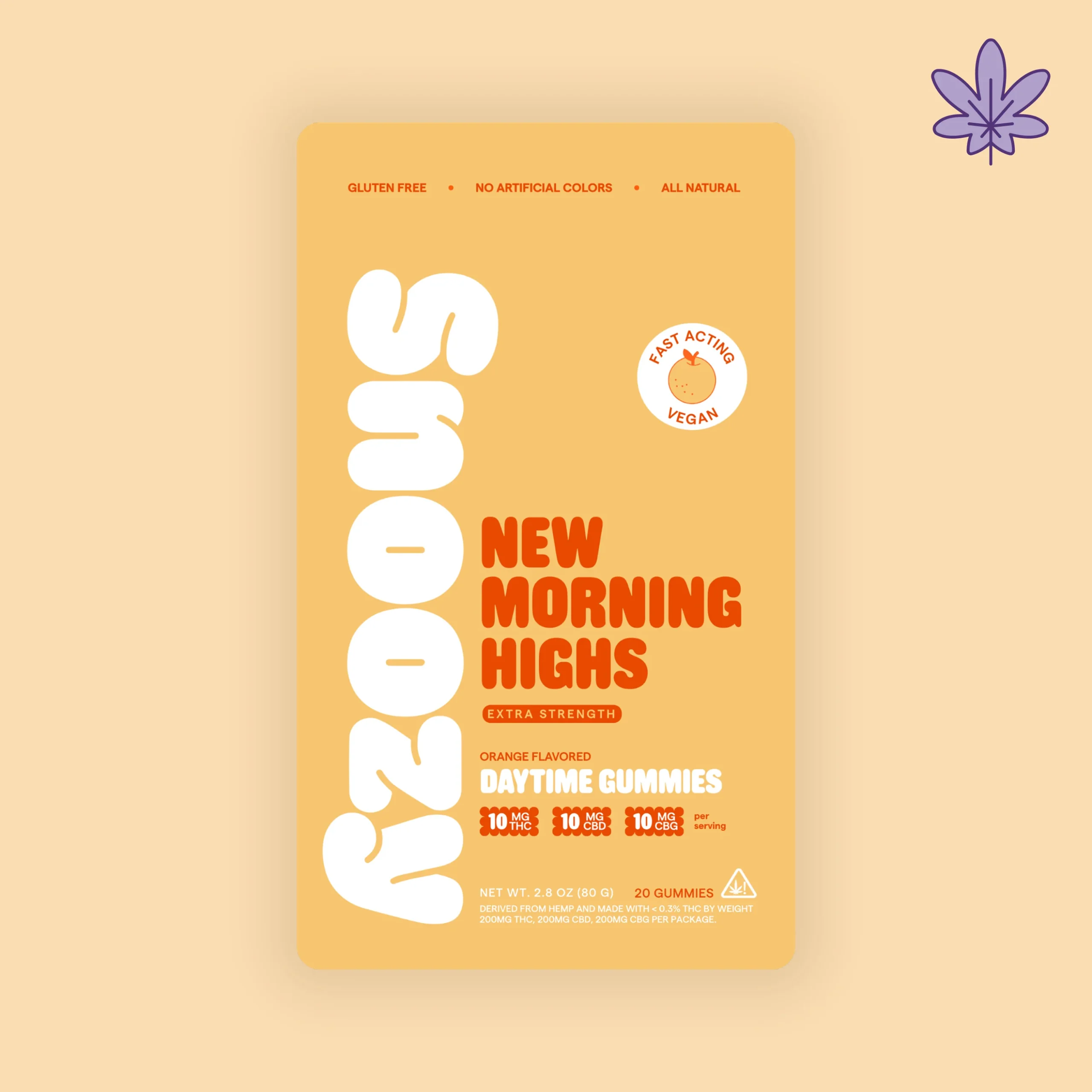 Snoozy Gummies Daytime THC Euphoria - Orange