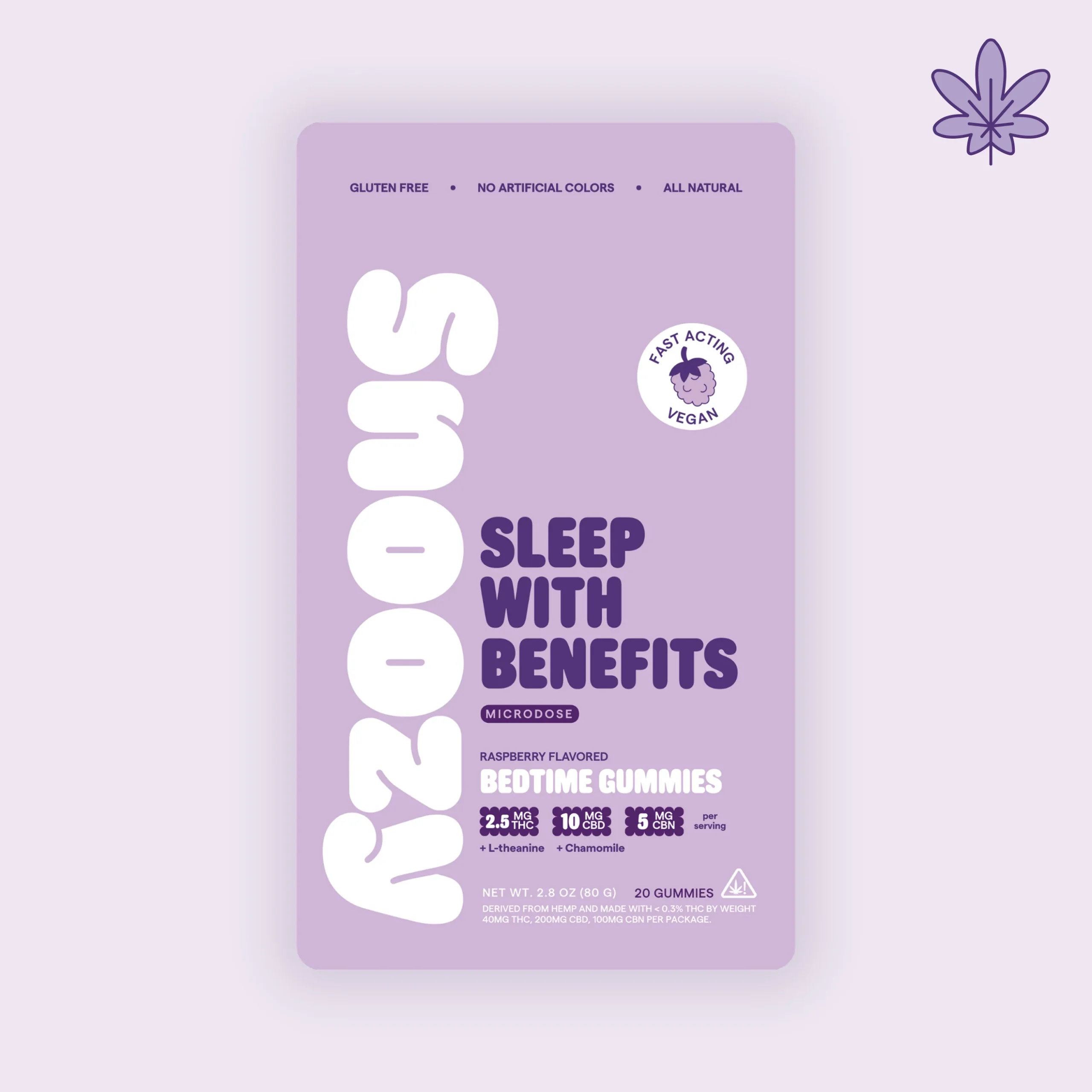 Snoozy Gummies Bedtime THC Micro - Raspberry