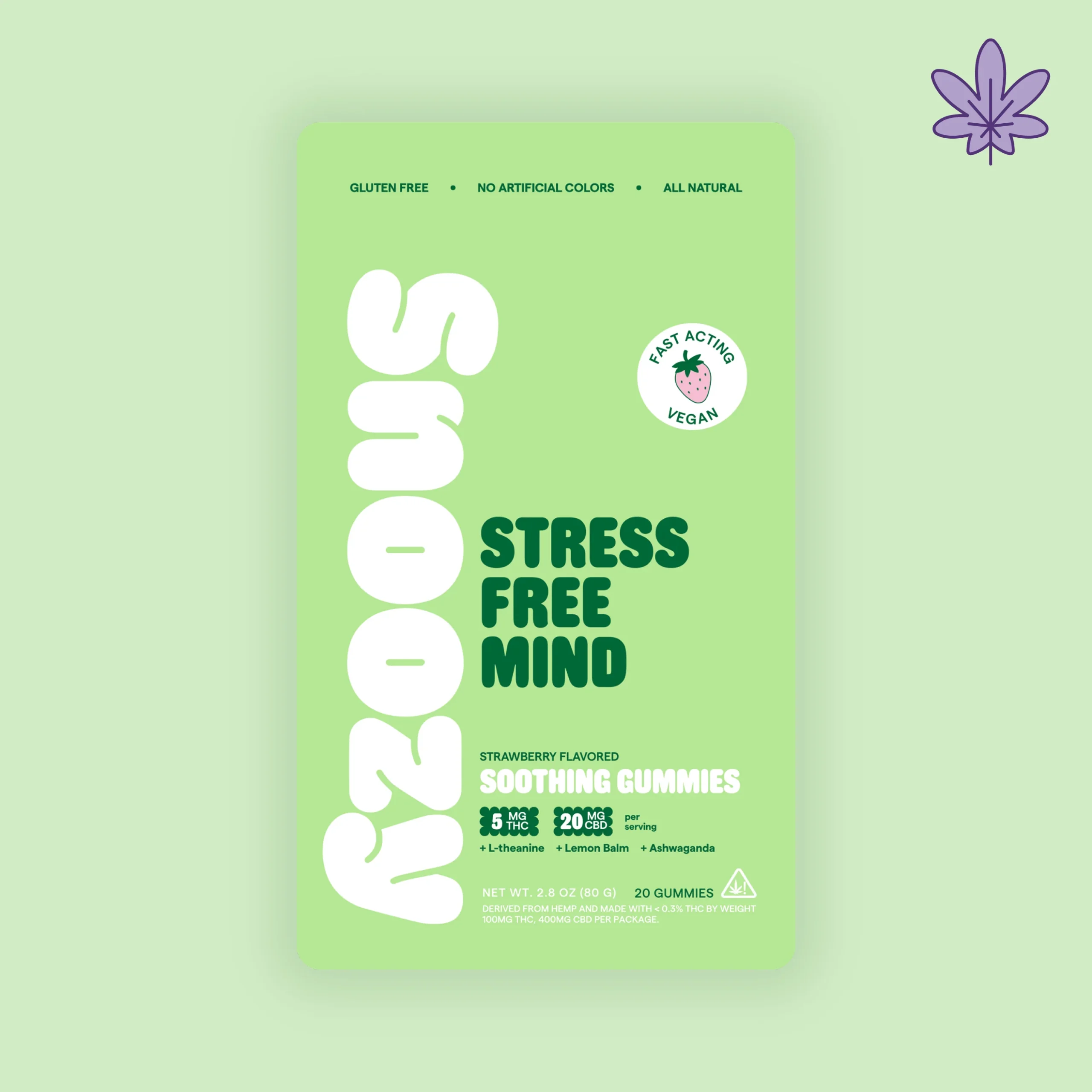 Snoozy Gummies Calm THC Infused - Strawberry