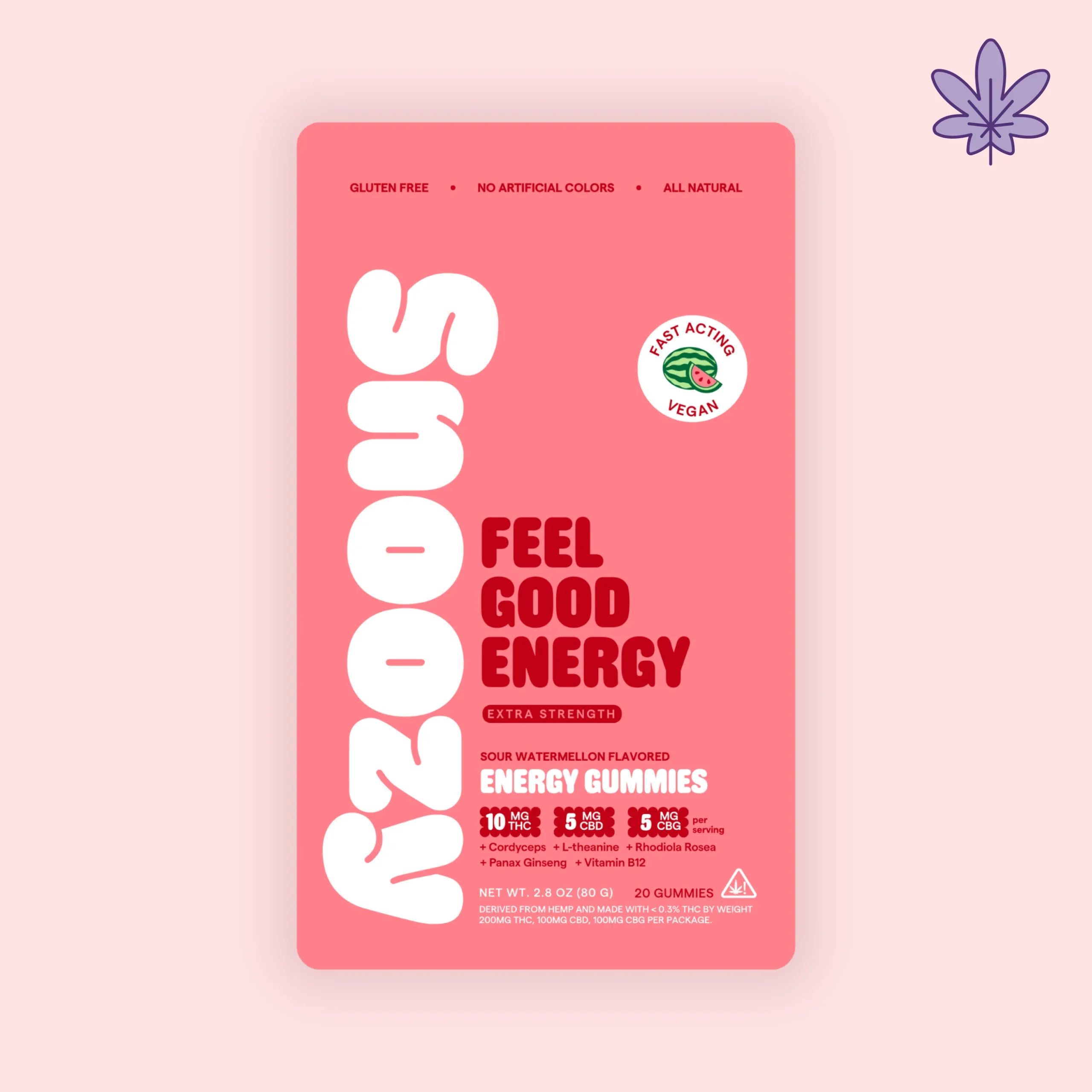 Snoozy Gummies Energy THC Extra - Sour Watermelon
