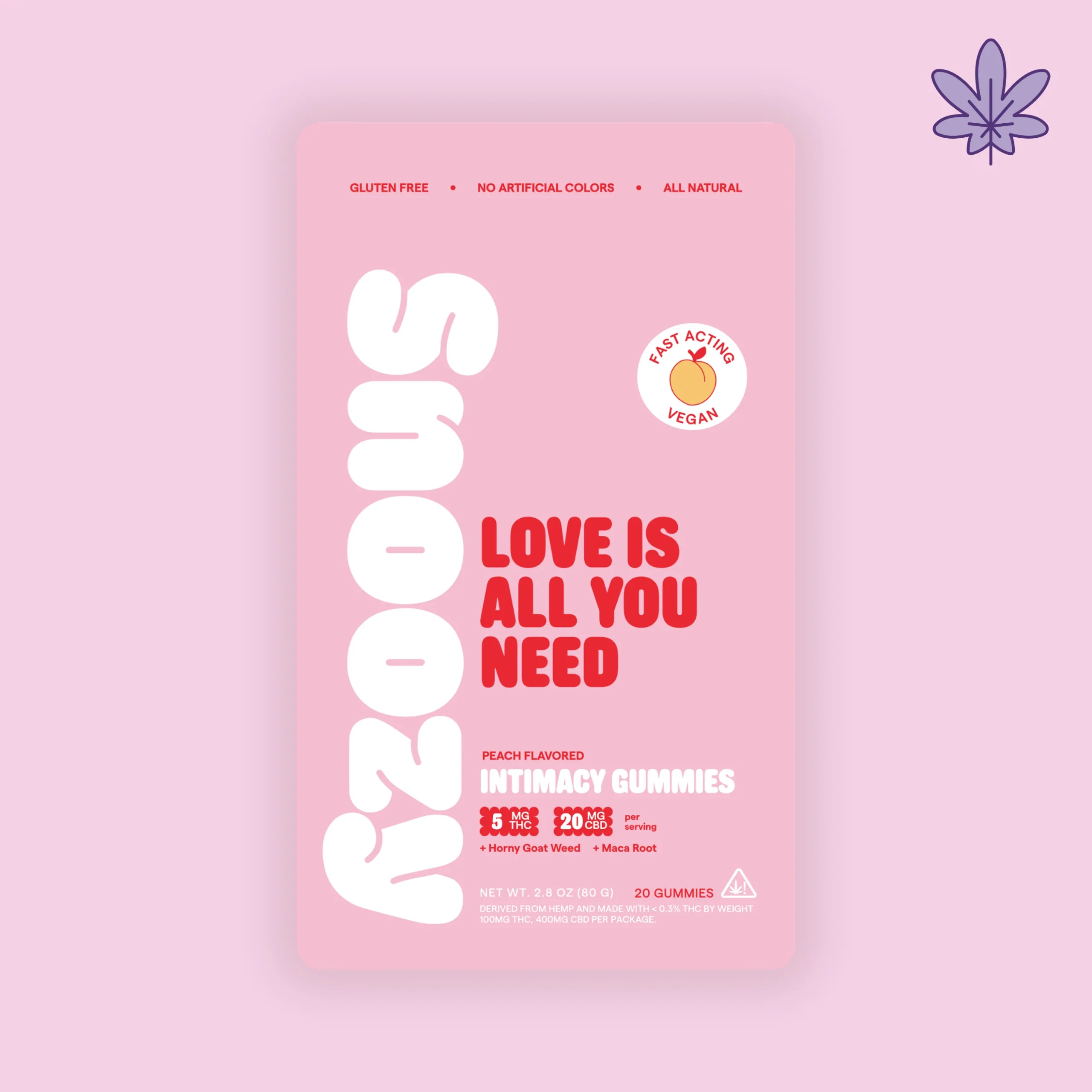 Snoozy Gummies Intimacy THC Infused - Peach